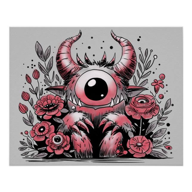Frühjahrsmonster der Blume Poster (Vorderseite)