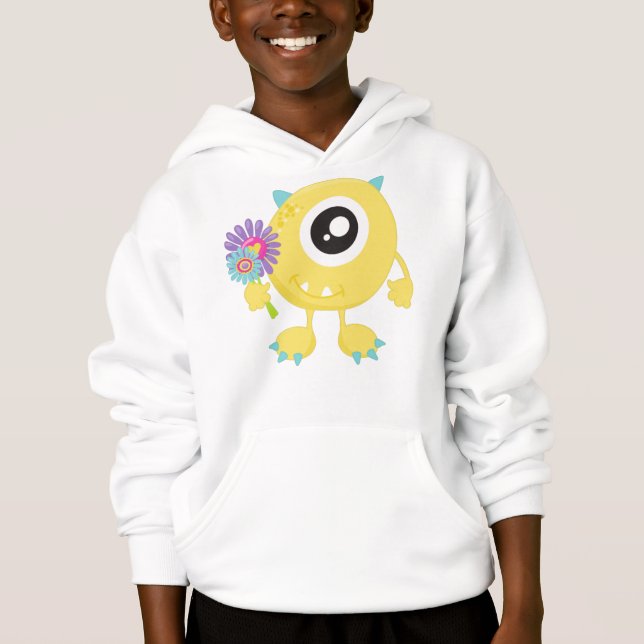 Frühjahrsmonster, Gelbes Monster, Blume, Hörner Hoodie (Vorderseite)