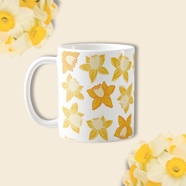Frühjahrsmuster Kaffeetasse (Daffodil spring floral coffee mug)