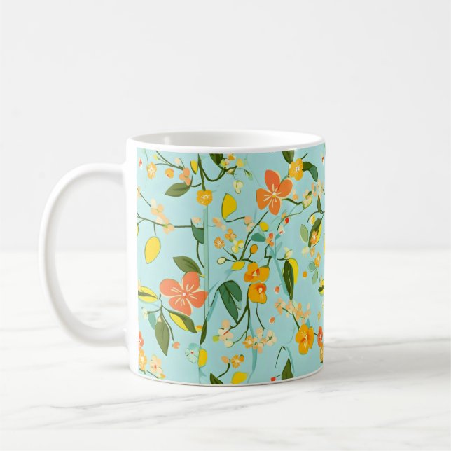 Frühjahrsmuster Kaffeetasse (Links)