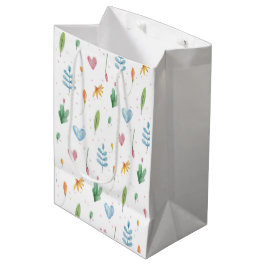 Frühjahrsmuster romantische Aquarell Natur inspiri Mittlere Geschenktüte