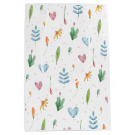 Frühjahrsmuster romantische Aquarell Natur inspiri Mittlere Geschenktüte