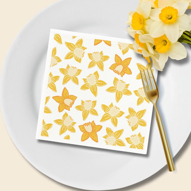 Frühjahrsmuster Serviette (Daffodil spring floral paper napkins)
