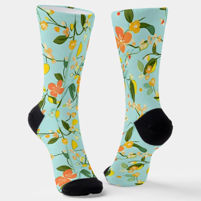 Frühjahrsmuster Socken (Gewinkelt)