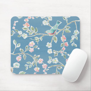 Frühjahrsmuster - Vögel und Blume Mousepad
