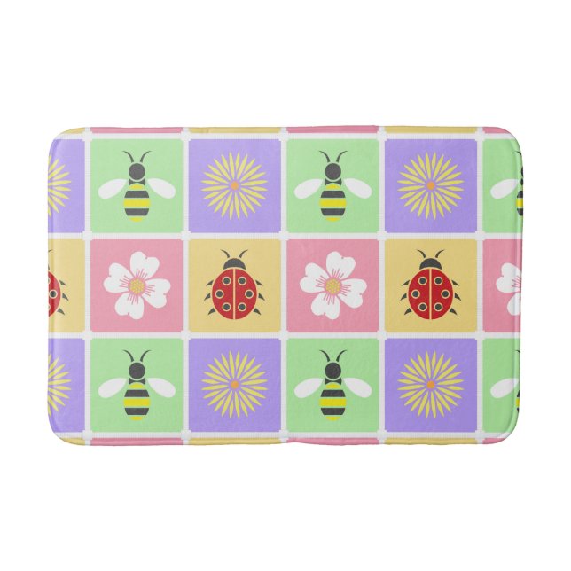 Frühjahrspatches Bath Mat Badematte (Vorderseite)
