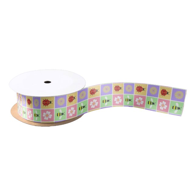 Frühjahrspatches Satinband (Spule)