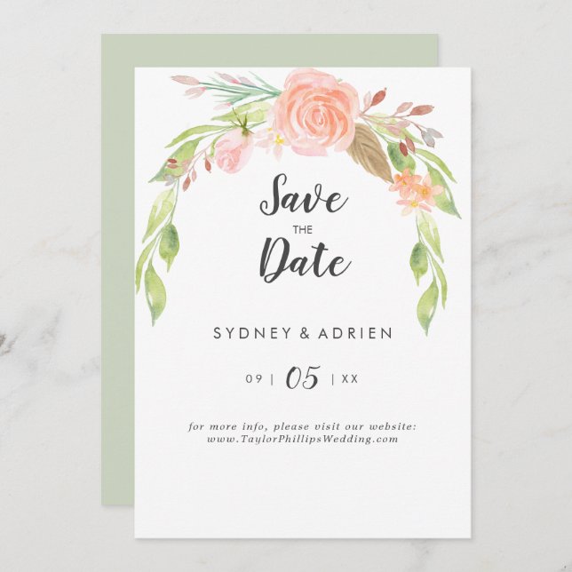 Frühjahrspferd-Hochzeit rettet das Datum Save The Date (Vorne/Hinten)