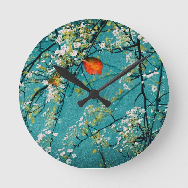 Frühjahrsplatz Runde Wanduhr (Vorderseite)