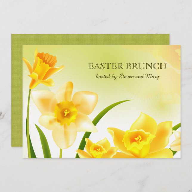 Frühjahrspodien Custom Oaster Brunch Einladung (Vorne/Hinten)