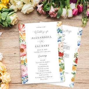 Frühjahrsprogramm für mehrfarbige Hochzeiten Einladung
