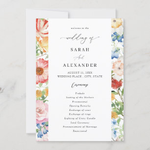 Frühjahrsprogramm für mehrfarbige Hochzeiten Einladung
