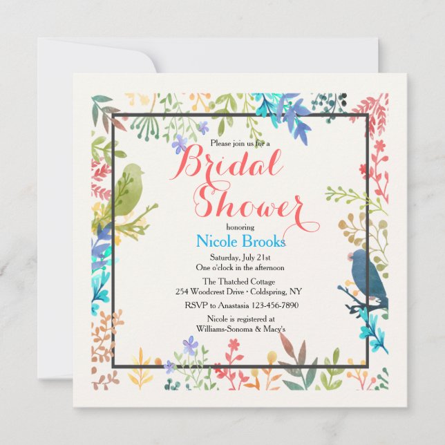 Frühjahrsrahmen Einladung (Vorderseite)