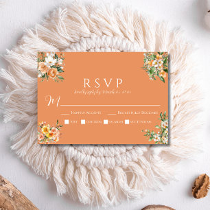 Frühjahrssaison Apricot Peach Floral RSVP Karte