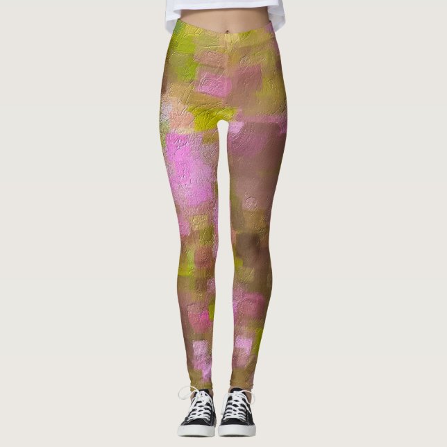 Frühjahrssaison Pinks Abstrakt Leggings (Vorderseite)