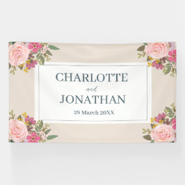 Frühjahrsszension des Rosa Blumengartens Banner