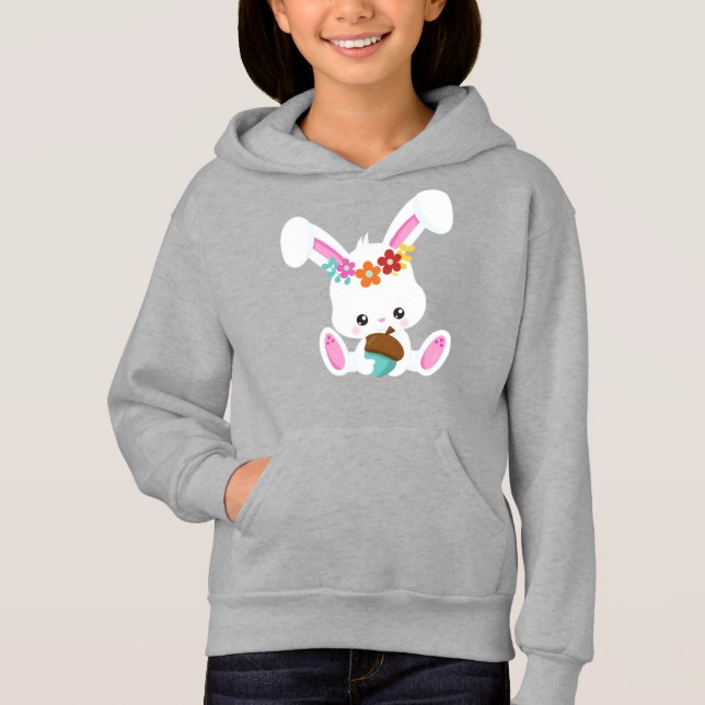Frühjahrstiere, Niedlicher Hase, kleiner Hase, Blu Hoodie (Vorderseite)