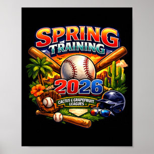 Frühjahrstraining 2026 Baseball-Fan-Design Retro-P Poster