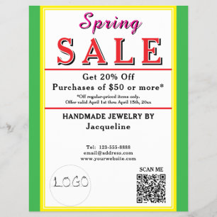 Frühjahrsverkauf Schmuck Gelb Grün Herz Flyer