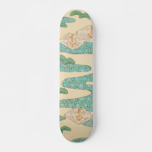 Frühjahrsvögel auf Hexagon Mountains Vintag Japa Skateboard