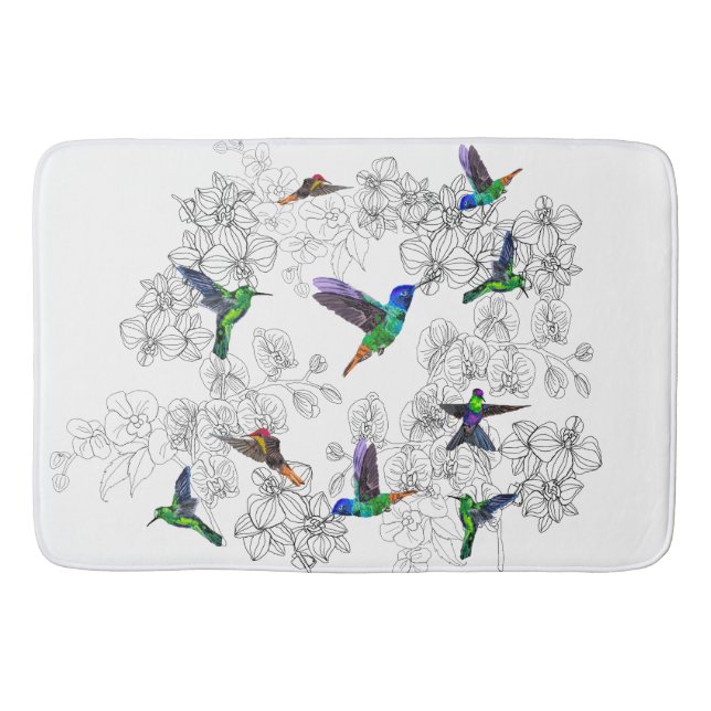 Frühjahrsvögel - Hummingbird - Wählen/Hinzufügen I Badematte (Vorderseite)