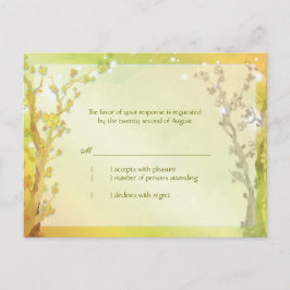 Frühjahrswald Bäume Hochzeit RSVP Einladungspostkarte