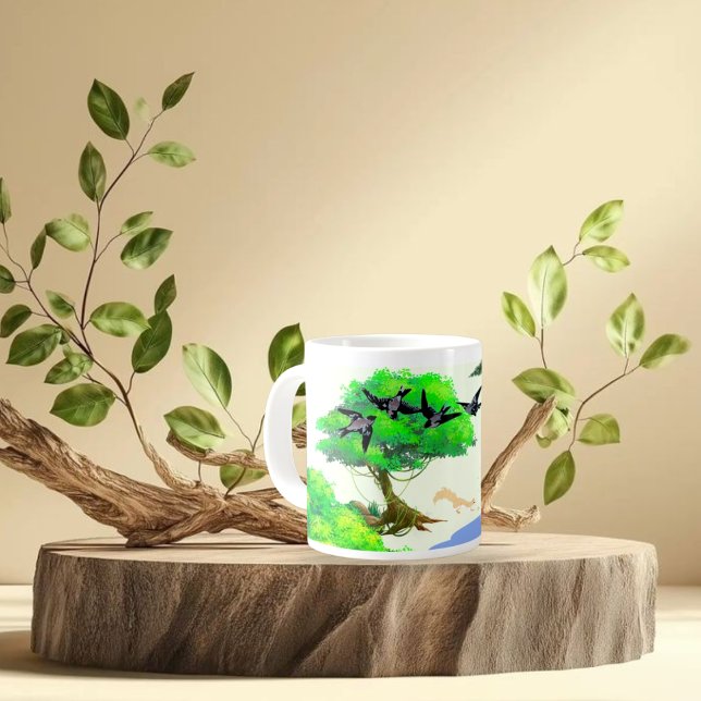 Frühjahrswald mit Vögeln und Eichhörnchen - Natur Tasse (Von Creator hochgeladen)