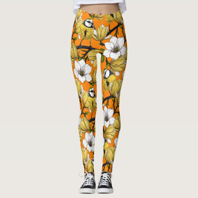 Frühjahrszeit in Gelb Leggings (Vorderseite)