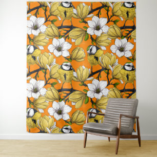 Frühjahrszeit in Gelb Wandteppich