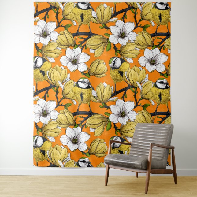 Frühjahrszeit in Gelb Wandteppich (Beispiel)