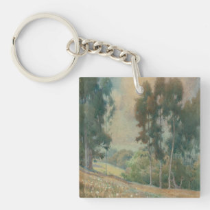 Frühlandschaft (1911) Ruhige Aquarelllandschaft Schlüsselanhänger