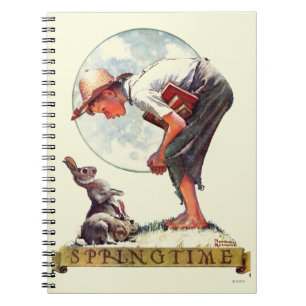 Frühling 1935 Junge mit Kaninchen Notizblock