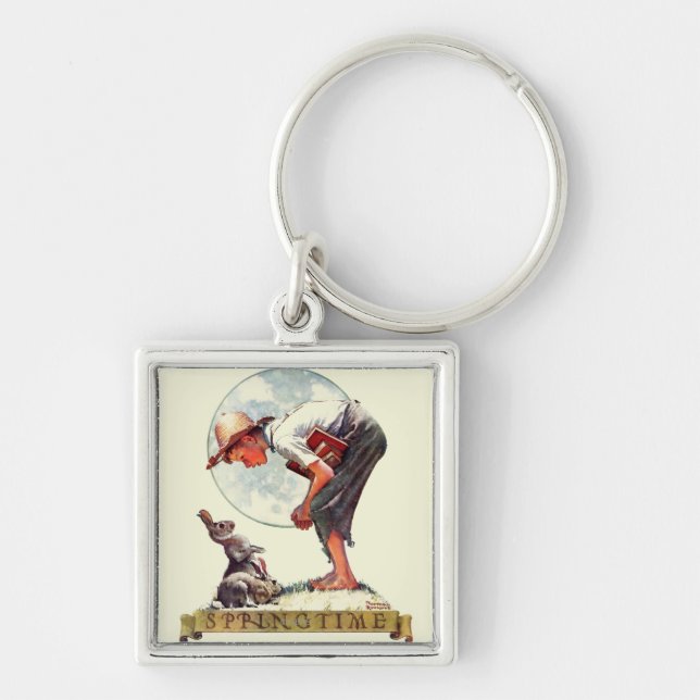 Frühling 1935 Junge mit Kaninchen Schlüsselanhänger (Vorne)