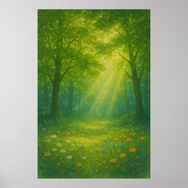 Frühling 9, Verdant Afternoon, saisonale Print Poster (Vorne)