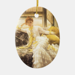 Frühling (Am Meer) von James Tissot, Vintage-Portr Keramikornament
