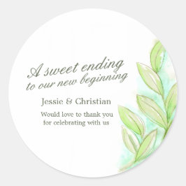 Frühling Blätter Aquarellkleber Runder Aufkleber