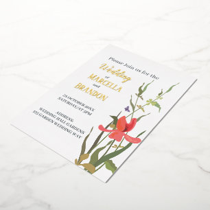 Frühling blühende Tulip Floral Wedding Foil Invita Folieneinladung