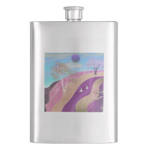 Frühling blüht Landschaft Flachmann