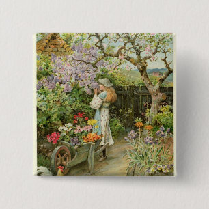 Frühling blüht, von den Birnen Annual, 1902 Button