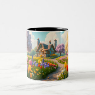Frühling, Blumen, Blume, Sommer, floral, Natur Zweifarbige Tasse