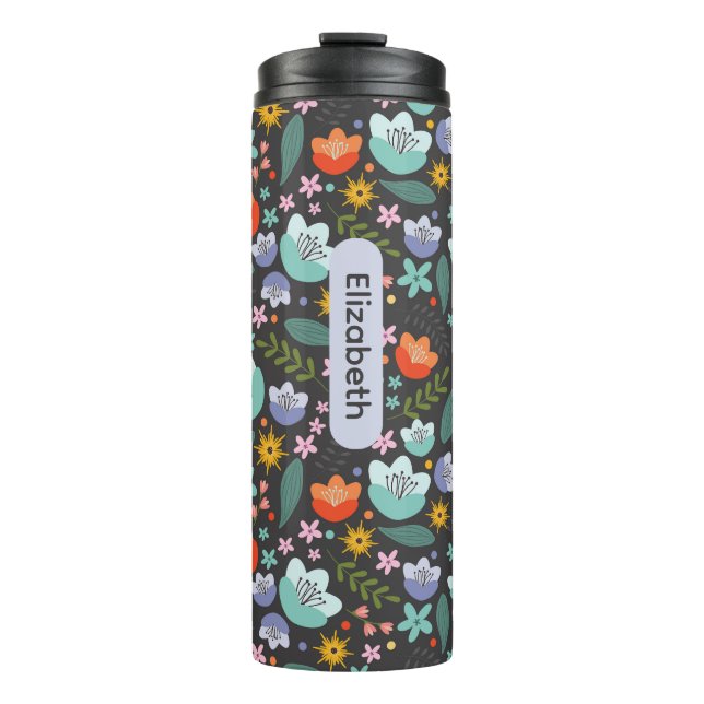 Frühling Bunte Blumen Thermobecher Thermosbecher (Vorderseite)