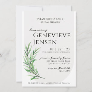 Frühling der Grünen Bridal Dusche Einladung
