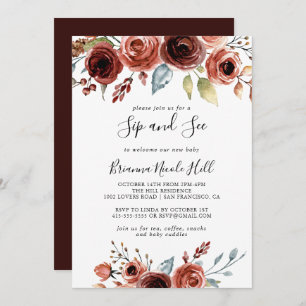 Frühling Elegante Florentiner Sip and See Einladung