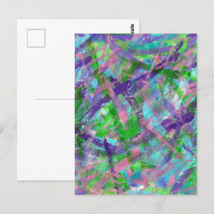 Frühling: Farbenfrohe Abstrakte Postkarte