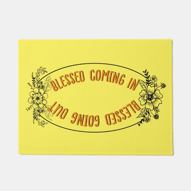 Frühling floral gesegnet in gesegnet zu gehen fußmatte (Vorderseite)