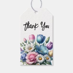 Frühling florale Doppelseite Vielen Dank Tags (10  Geschenkanhänger