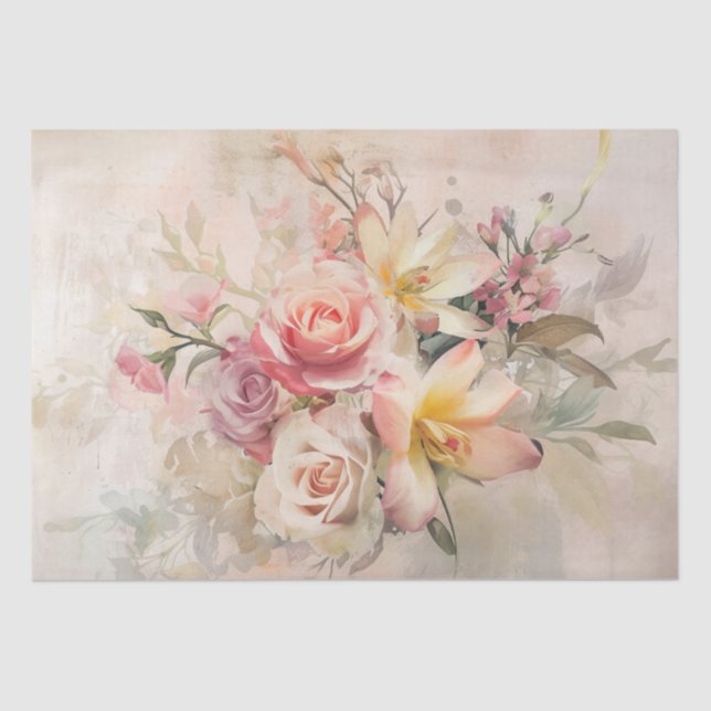 Frühling Florals Vintager Muttertag Seidenpapier (Vorderseite)