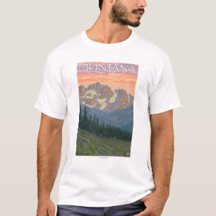 Frühling FlowersMontanaVintage Reise-Plakat T-Shirt