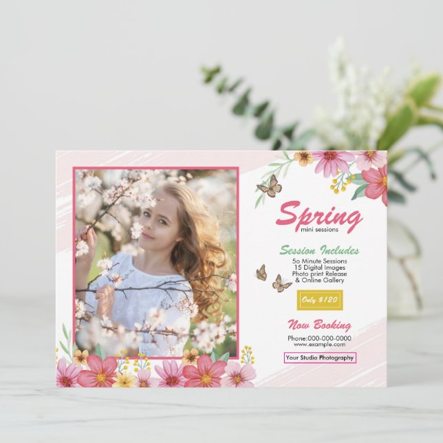 Frühling Fotografie Mini-Session-Vorlage (Stehend Vorderseite)