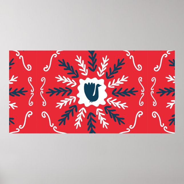 Frühling, frohe Weihnachten Folkloreplatz bis zum Poster (Vorne)